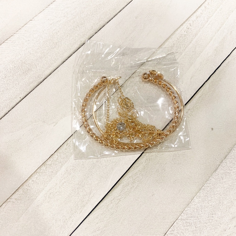 4 Piece Gold Stackable Bracelet Set - Picture 3 of 3